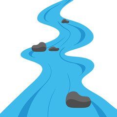 Flat River Illustration  © Daffa