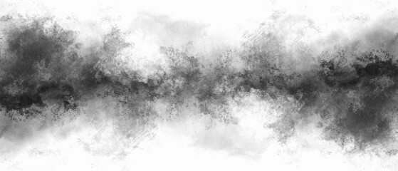 Dark brushstrokes on white background with grainy texture