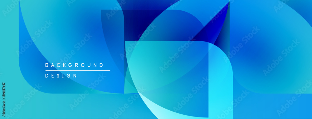 Poster abstract blue gradients overlap, creating dynamic visual texture. modern design elements suggest flu
