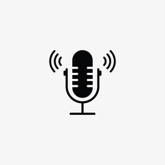 Microphone icon isolated vector illustration