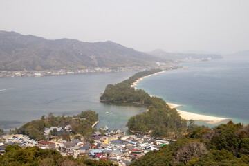 View of the Amanohashidate in Miyazu, Kyoto, Japan