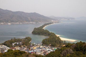 View of the Amanohashidate in Miyazu, Kyoto, Japan