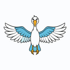 Waterfowl Taking Flight on White