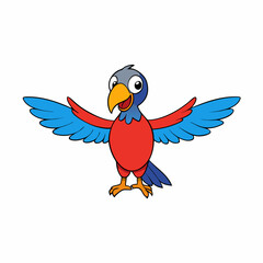 Wading Bird Wings Spread on White