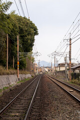 Railway near to Arashiyama in Japan