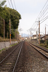 Railway near to Arashiyama in Japan