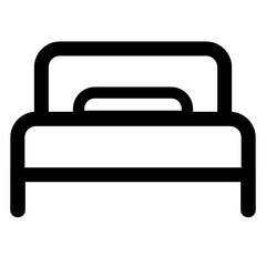 Bed icon – vector bedroom furniture symbol