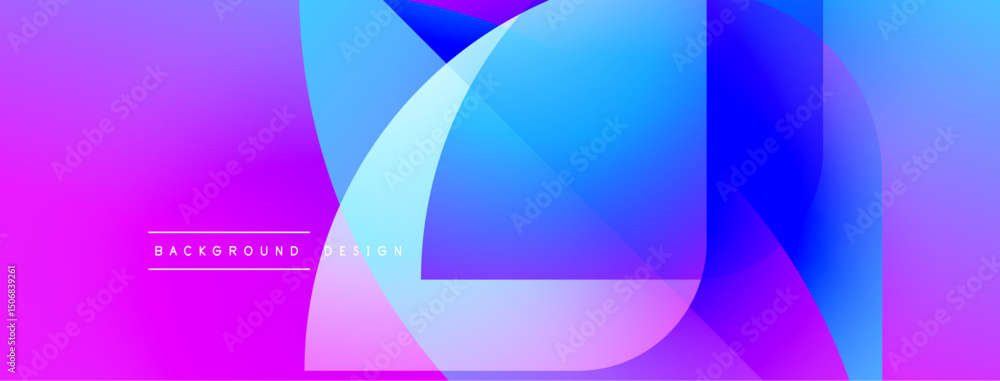 Fototapete abstract vibrant background. overlapping shapes create dynamic visual effect. purple, blue hues domi