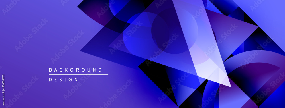 Leinwandbilder abstract purple background features overlapping geometric shapes. gradient colors create depth, mode