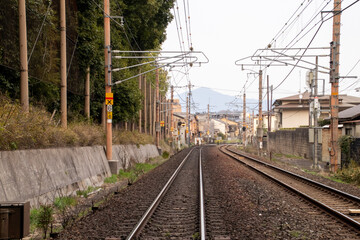 Fototapeta premium Railway near to Arashiyama in Japan