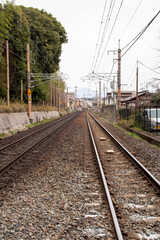 Naklejka premium Railway near to Arashiyama in Japan