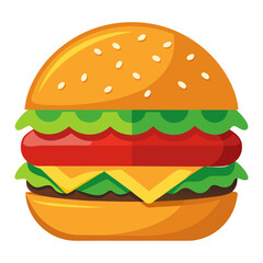 Burger illustration vector with white background