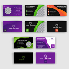 Business card for business and personal use. Double-sided creative business card vector design set template.