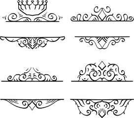 four text border elements with unique engraving