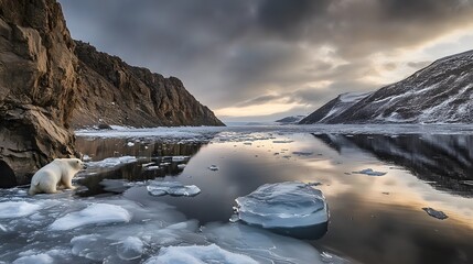 Realistic Photo Scene of Kimmirut Lake Harbour, Baffin Island, Arctic