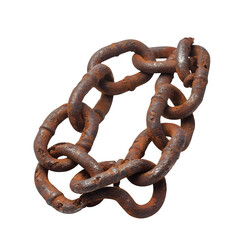 Fototapeta premium broken chain links symbolizing freedom, isolated PNG, white background