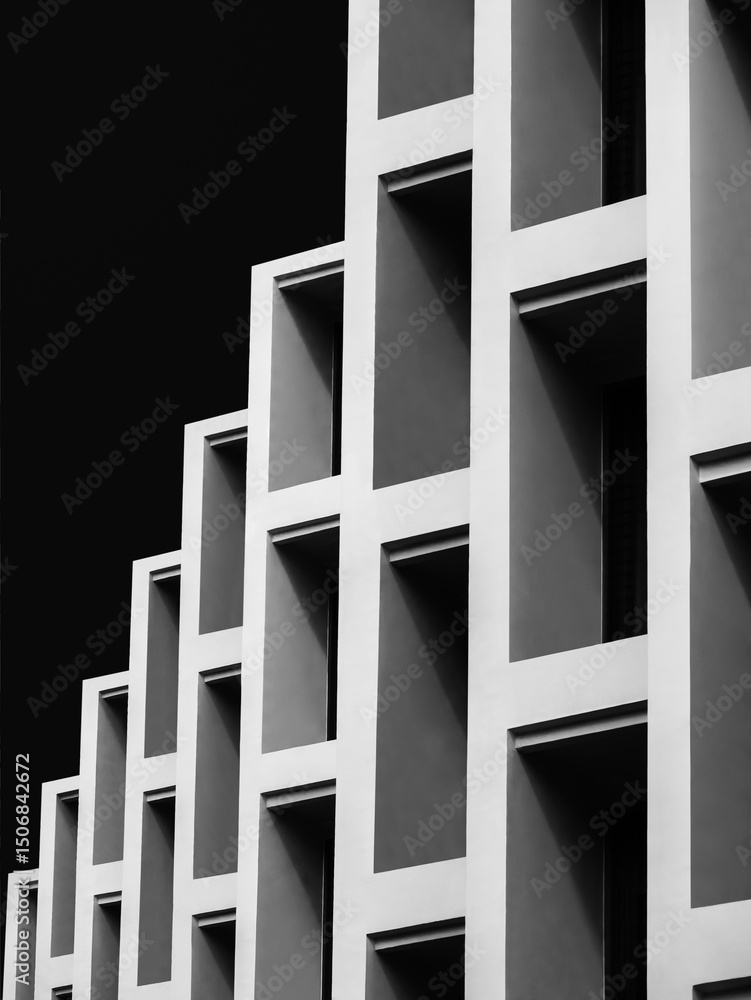Aufkleber Geometric square pattern element Abstract Architecture details black and white 