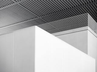 Architecture details White cement steel line Geometric shape Modern Building element art background 
