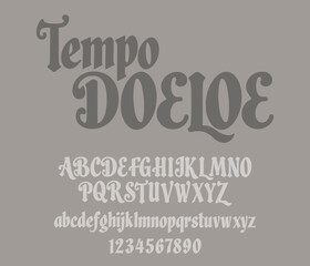 tempo doeloe font vintage, old font style with grunge texture effect