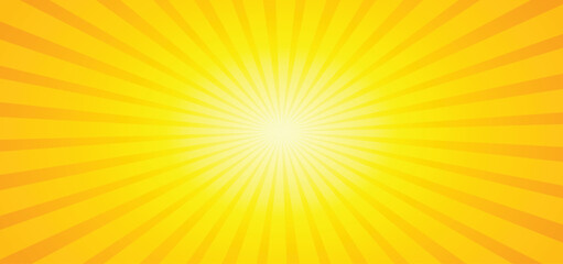 Abstract yellow background vector. Modern pop art banner with sun rays vector