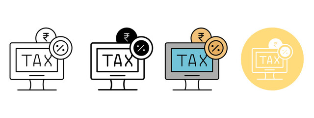 Advance Tax Planning Icon Set &ndash; Line, Glyph, Fill & Background Styles

