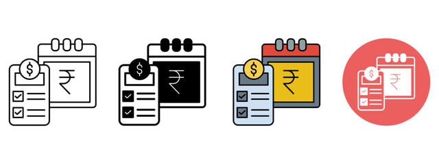 Plan Your Taxes Icon Set – Line, Glyph, Fill & Background Styles