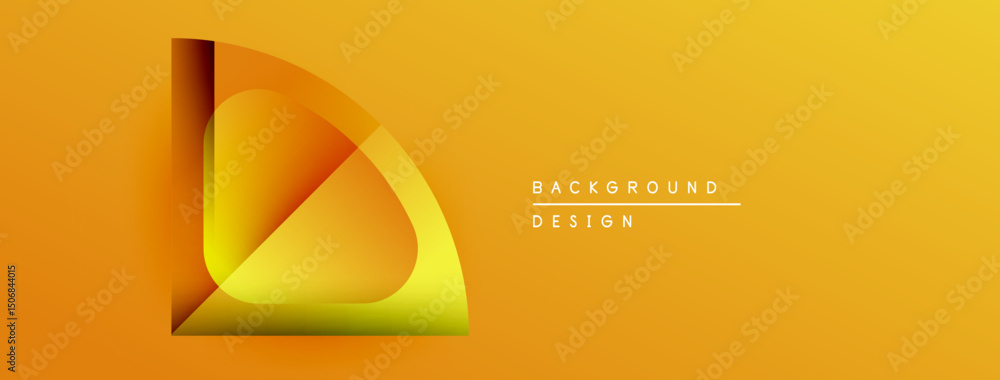 Poster abstract design features vibrant orange gradients. geometric shape creates dynamic visual impact. te