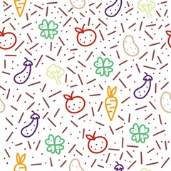 seamless pattern of colorful vegetables