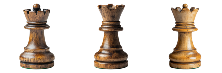 Isolated Chess Pieces on Transparent Background for Creative Use