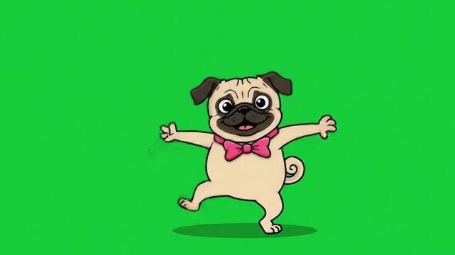 Animated pug cartoon character