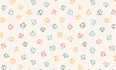 Delicate Thin Line Diamond Shapes - Abstract Scandinavian Pattern
