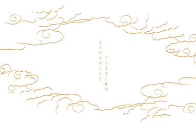 Japanese background with line ocean sea pattern vector. Abstract template with geometric wave pattern. Mountain layout design in oriental style