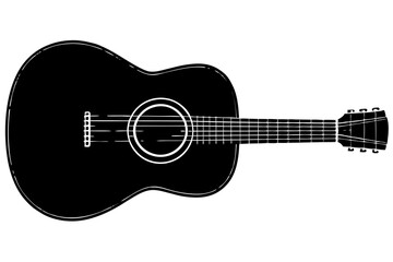 Photorealistic Black and White Acoustic Guitar &ndash; Highly Detailed 8K Resolution Fine Art Photography