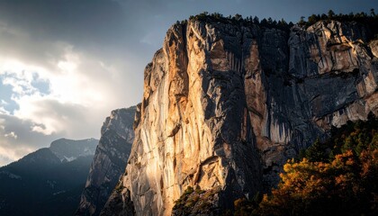Obraz premium Close-Up of Majestic Cliff Face, Professional Photography