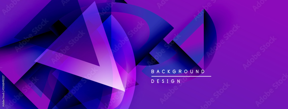 Aufkleber abstract geometric shapes, purple hues, dynamic composition. modern design elements create vibrant v
