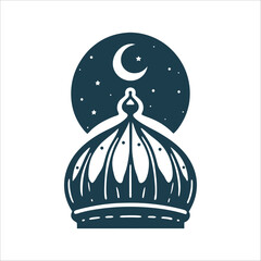 Maulid Nabi: Mosque Dome with Crescent Moon
