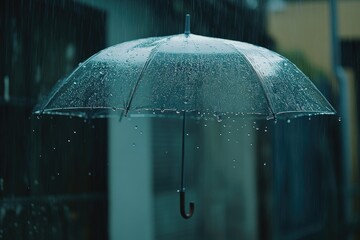 Rainy Umbrella in Urban Alley