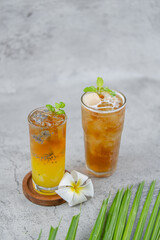 iced lemon tea lychee tea