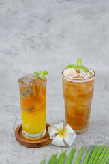 iced lemon tea lychee tea
