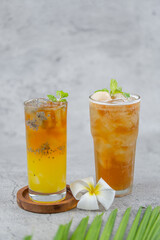 iced lemon tea lychee tea