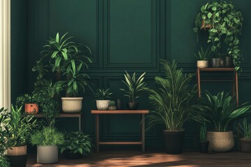Green Plant Room Interior Design
