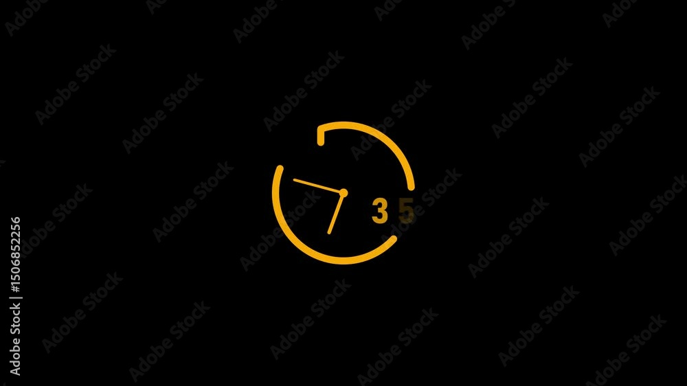 Poster 35 minute timer clock.35 minute clock icon modern design animation isolated on background.
