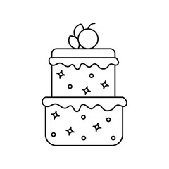 cake lineal icon with white background vector stock illustration