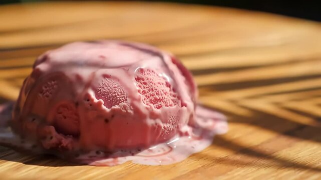 Es krim yang melelh dan mencair karena sinar matahari