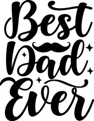 Celebratory father�s day phrase best dad ever designed in vintage-inspired bright theme with clean finish