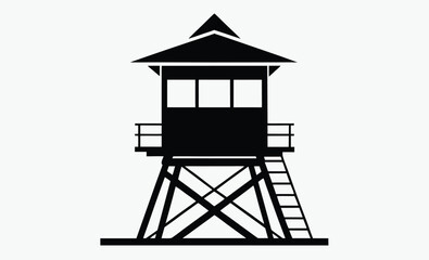 Lifeguard Tower Silhouette