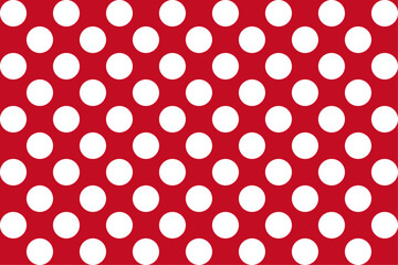 White Polka Dot Pattern on Red Background