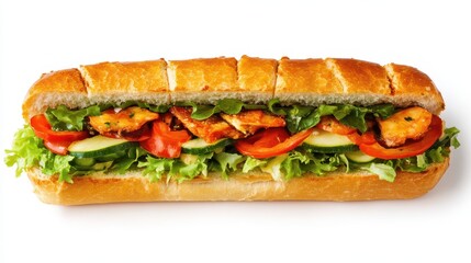 Wholesome Vegetarian Sandwich Loaded with Fresh Organic Vegetables and Healthful Ingredients