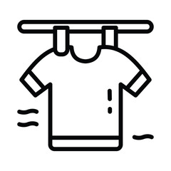 Dry Shirt Vector outline icon. Eps 10 file
