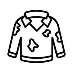 Dirty Shirt Vector outline icon. Eps 10 file